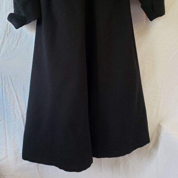 Yves Saint Laurent YSL Rive Gauche 70s Black Cape Hood Scarf Wool Trench Coat 38 - Picture 11 of 16